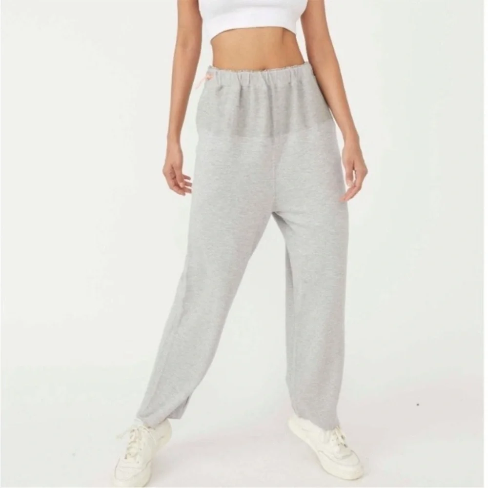 NWT FP Movement Free People Surfside Straight Leg Jogger Pants In Light Grey